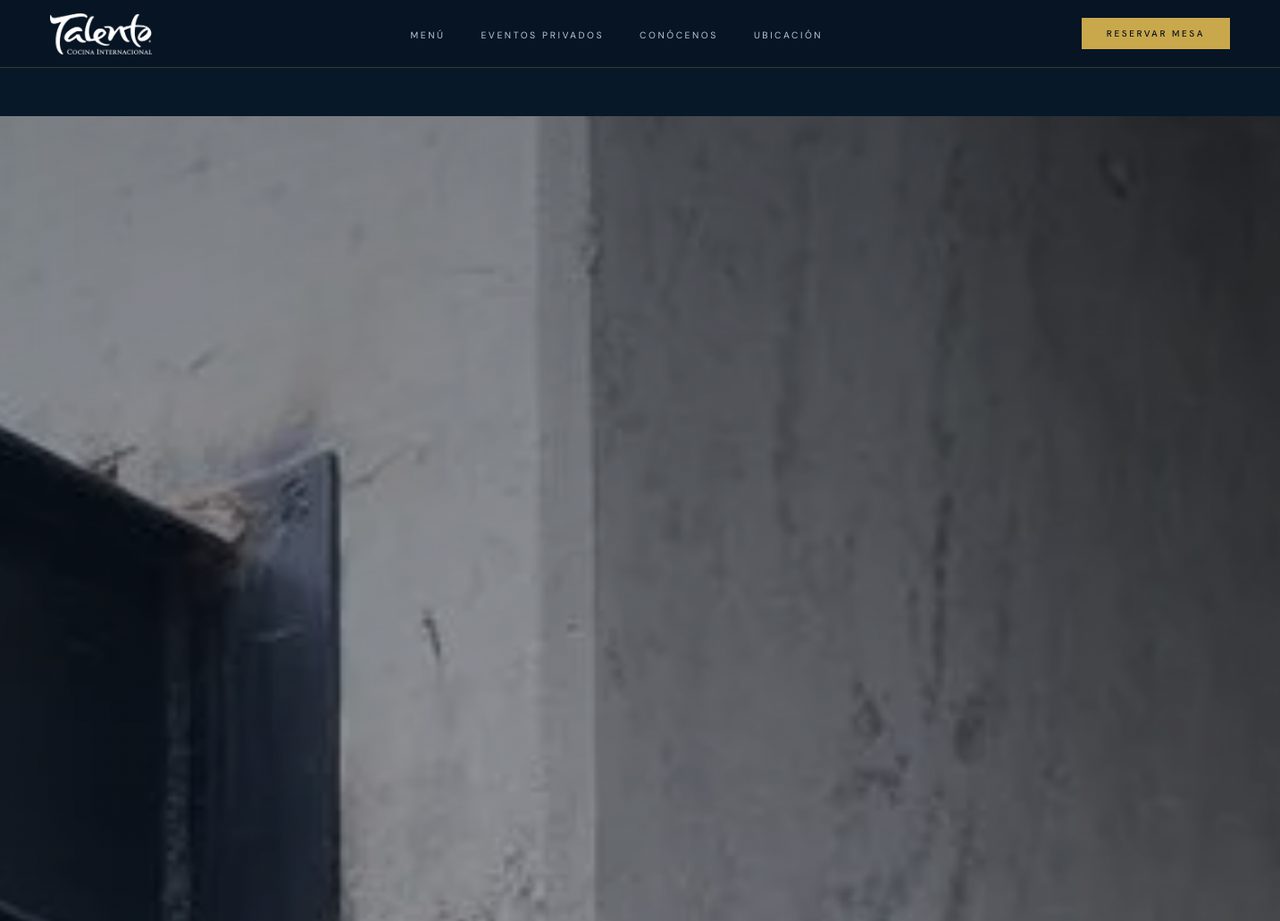 Sitio web de Talento Cocina Internacional, construido por One Bad Eye Studio