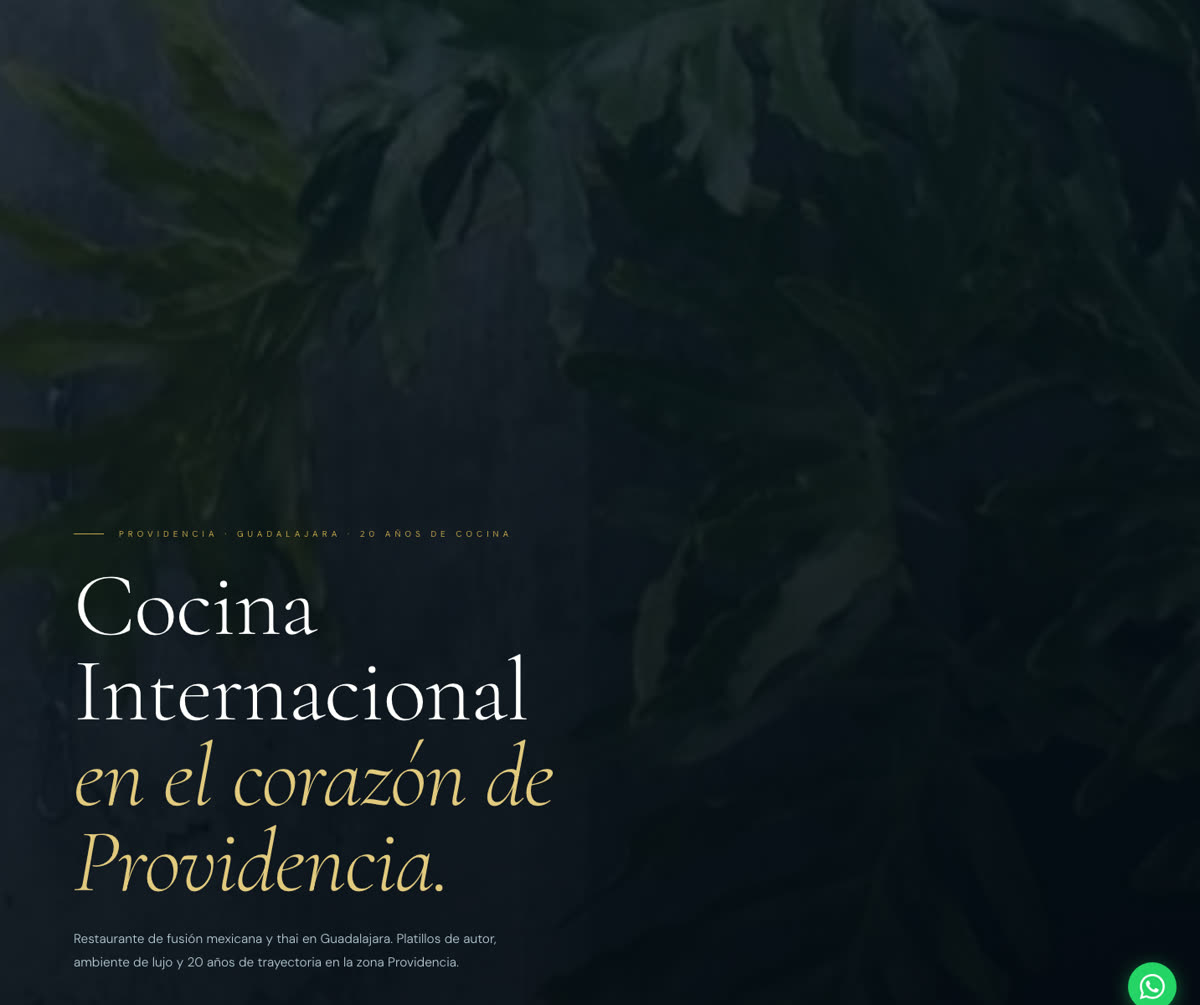 Sitio web de Talento Cocina Internacional construido por One Bad Eye Studio